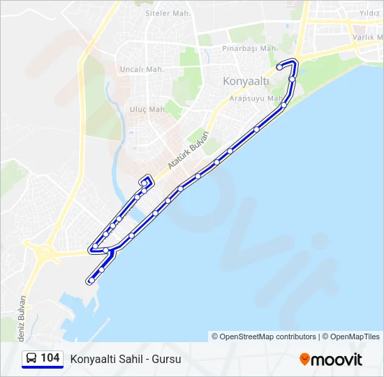 104 Bus Line Map