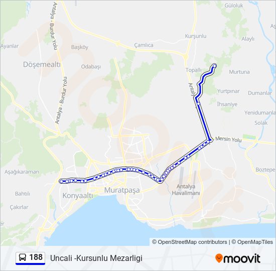 188 bus Line Map