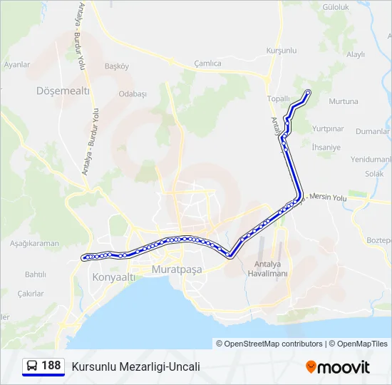 188 Bus Line Map