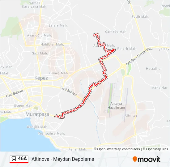 46A Bus Line Map