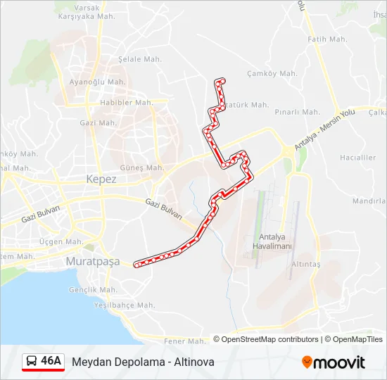 46A Bus Line Map