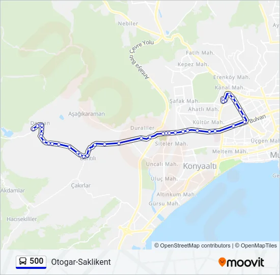 500 Bus Line Map