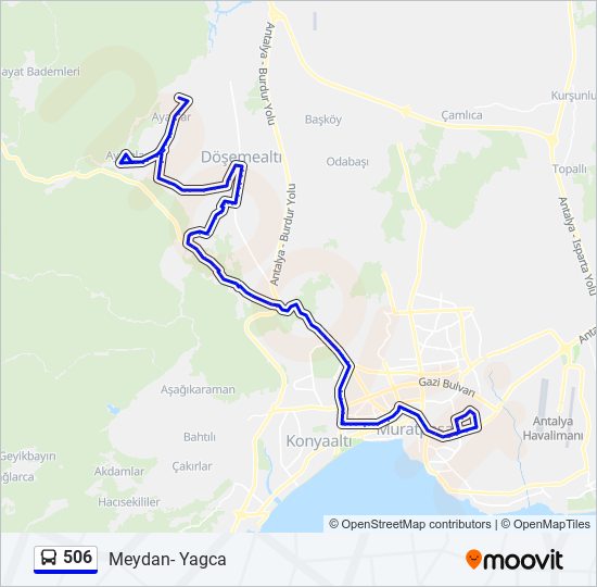 506 bus Line Map