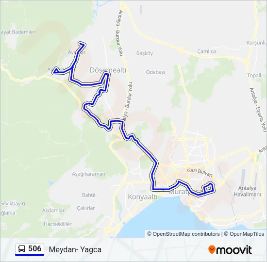 506 Bus Line Map