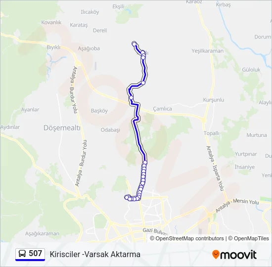507 Bus Line Map