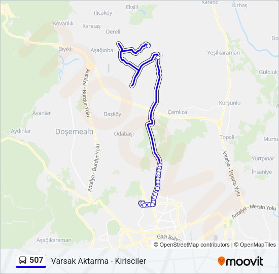 507 otobüs Hattı Haritası