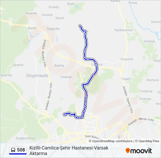 508 Bus Line Map