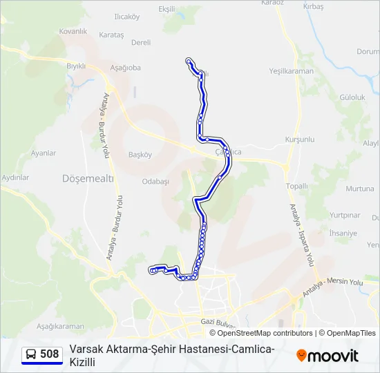 508 Bus Line Map