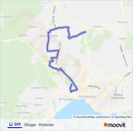 509 Bus Line Map
