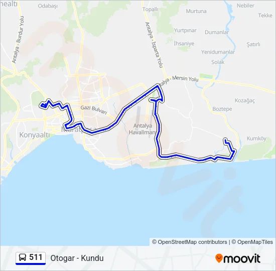 511 Bus Line Map