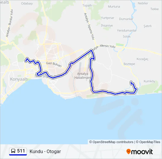 511 Bus Line Map