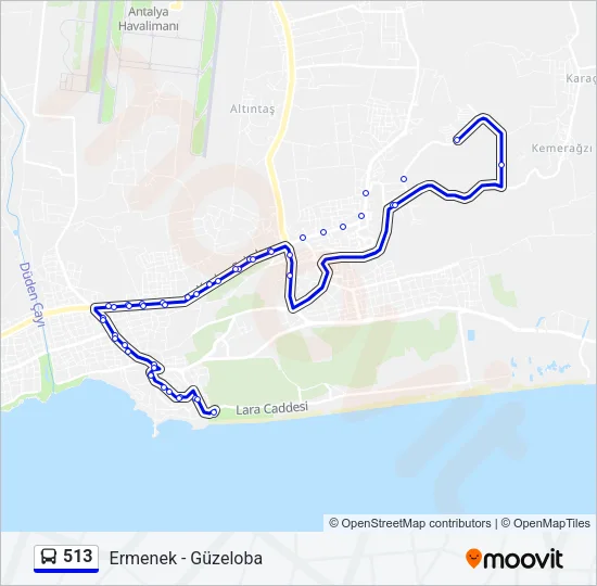 513 Bus Line Map