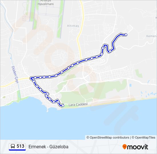 513 bus Line Map