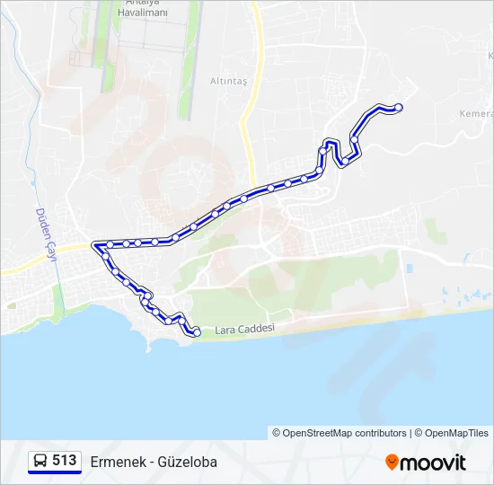 513 Bus Line Map