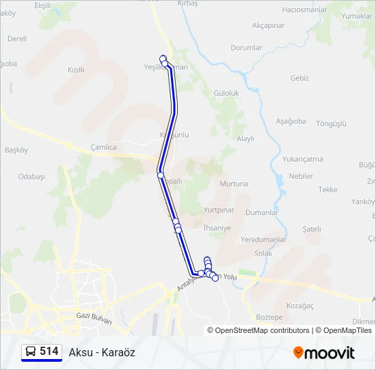 514 Bus Line Map