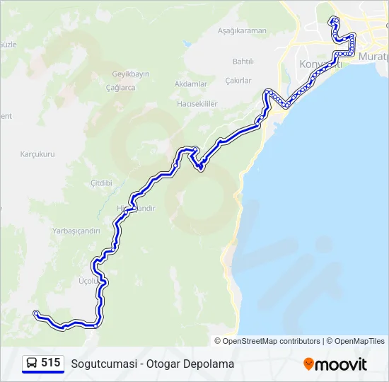 515 Bus Line Map