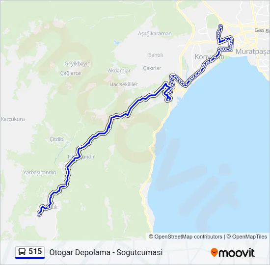 515 Bus Line Map