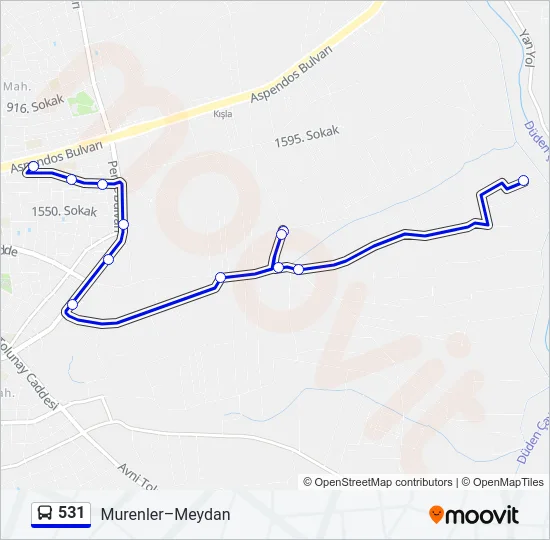 531 Bus Line Map
