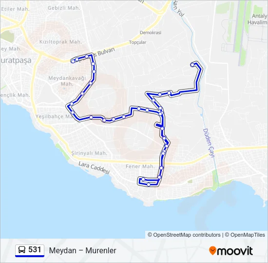 531 Bus Line Map