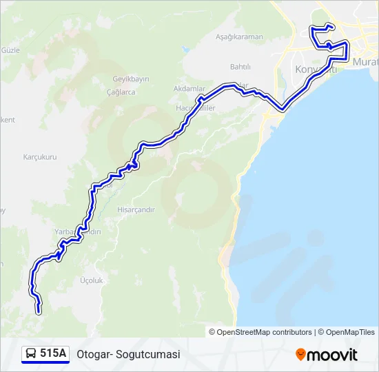 515A Bus Line Map