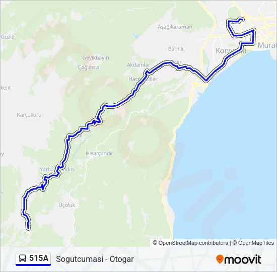 515A Bus Line Map