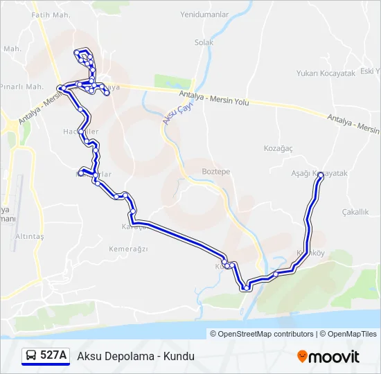 527A Bus Line Map