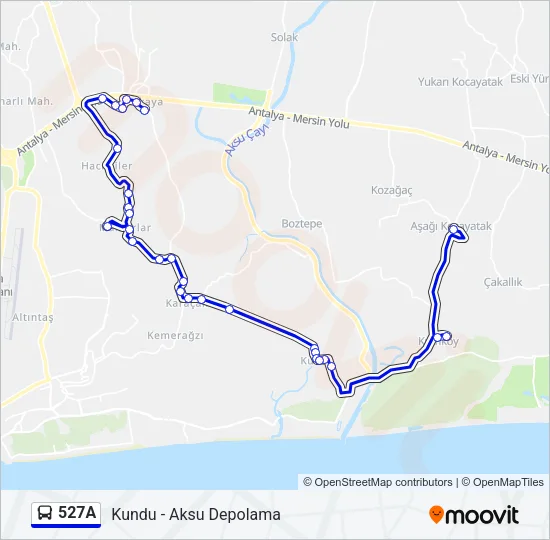 527A Bus Line Map