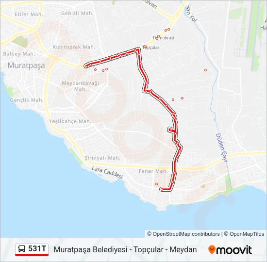 531T Bus Line Map