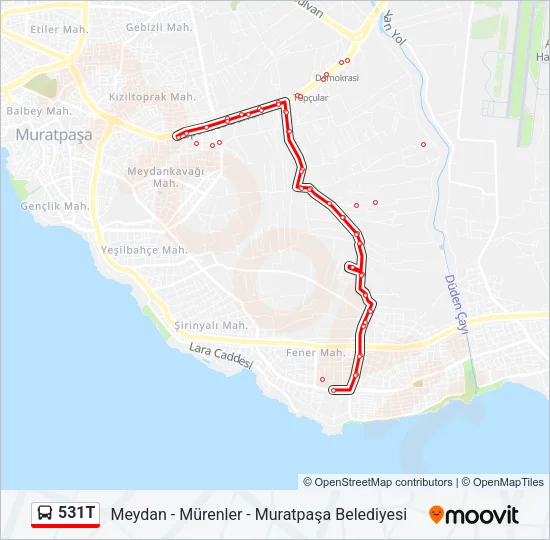 531T Bus Line Map