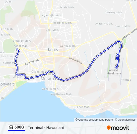 600G Bus Line Map