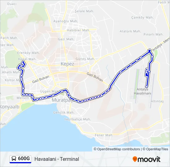 600G Bus Line Map
