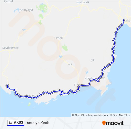 AK03 bus Line Map