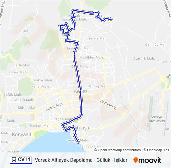 CV14 Bus Line Map