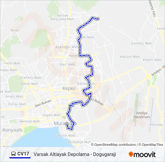 CV17 Bus Line Map