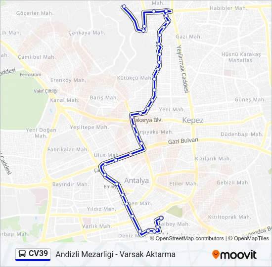 CV39 Bus Line Map