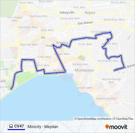 CV47 Bus Line Map