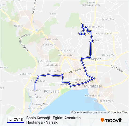 CV48 Bus Line Map