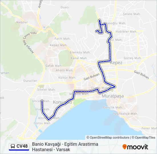 CV48 Bus Line Map