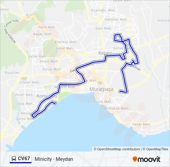 CV67 Bus Line Map
