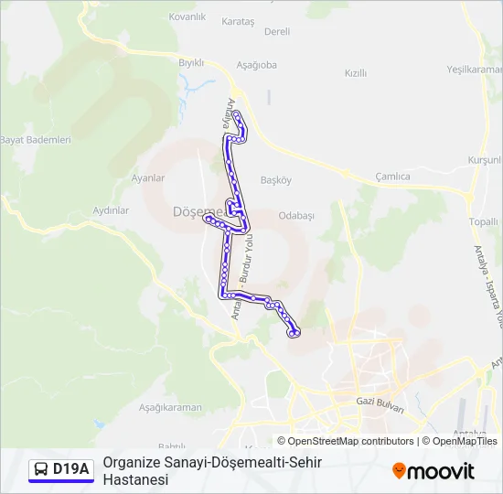 D19A Bus Line Map