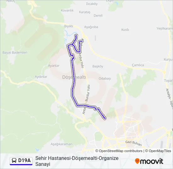 D19A Bus Line Map