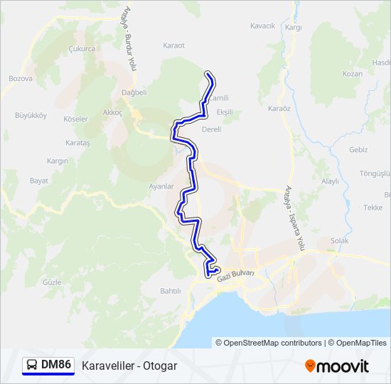 DM86 bus Line Map