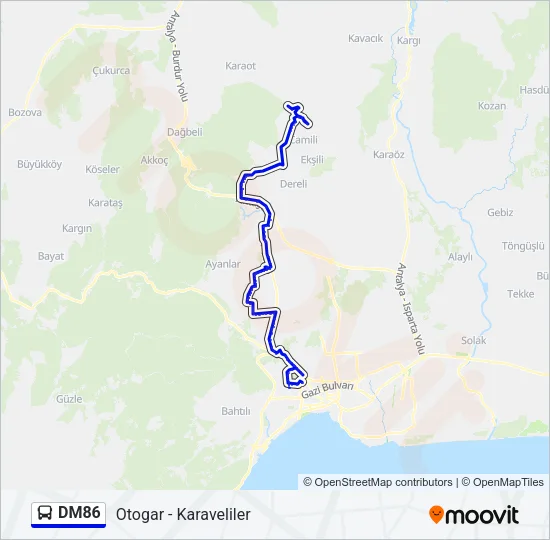 DM86 Bus Line Map