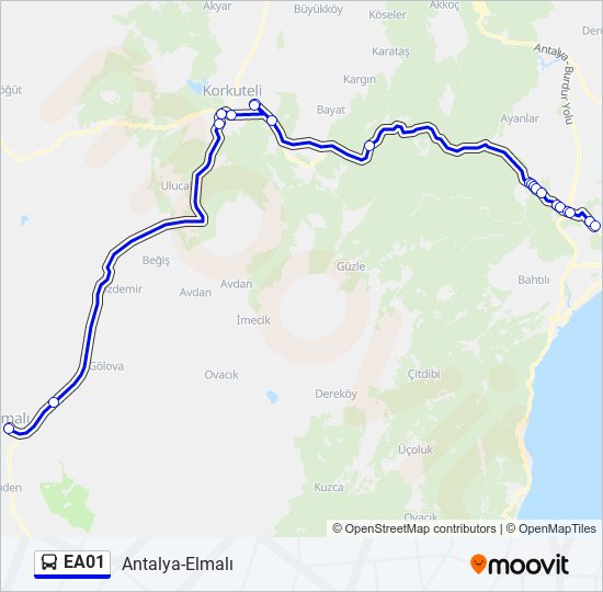 EA01 bus Line Map