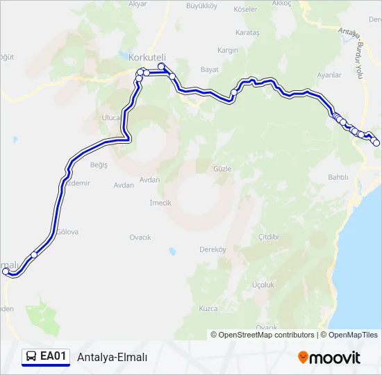 EA01 Bus Line Map