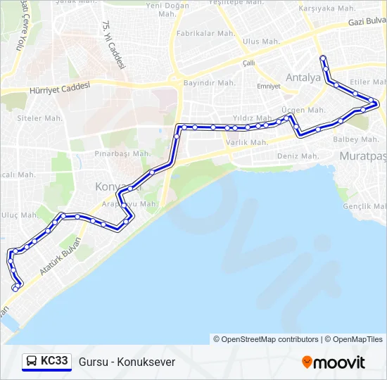 KC33 Bus Line Map