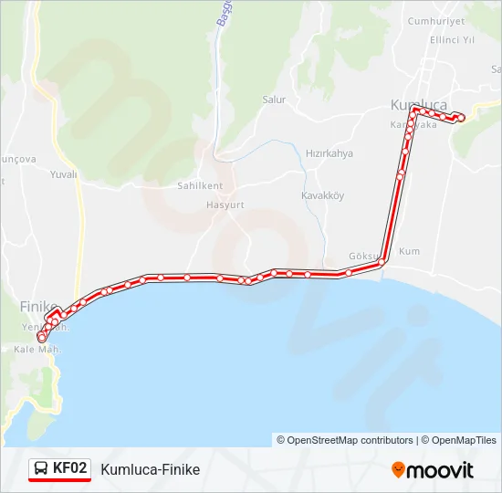 KF02 Bus Line Map