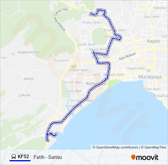 KF52 bus Line Map