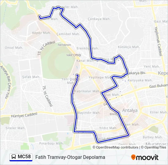 MC58 Bus Line Map