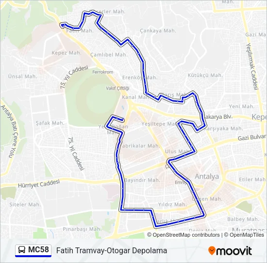 MC58 Bus Line Map